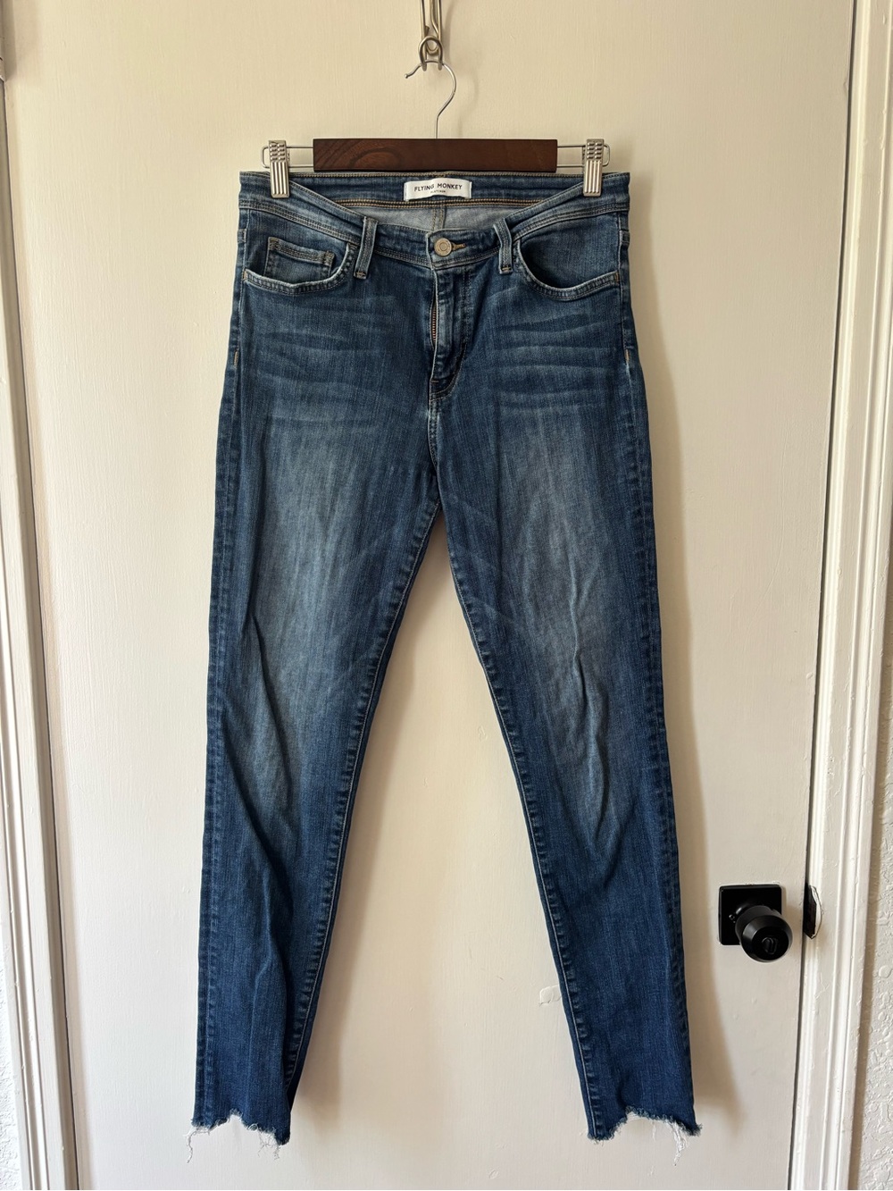 Flying Monkey Skinny Jeans — Blue Denim